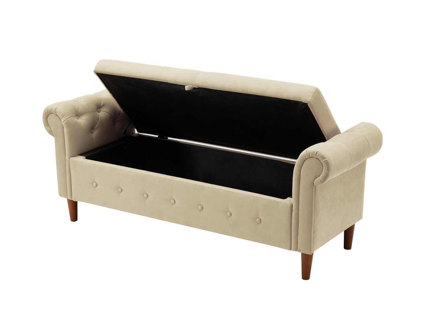 Beige Multifunctional Storage Rectangular Sofa Stool: Versatile and Stylish Ottoman with Ample Storage Space