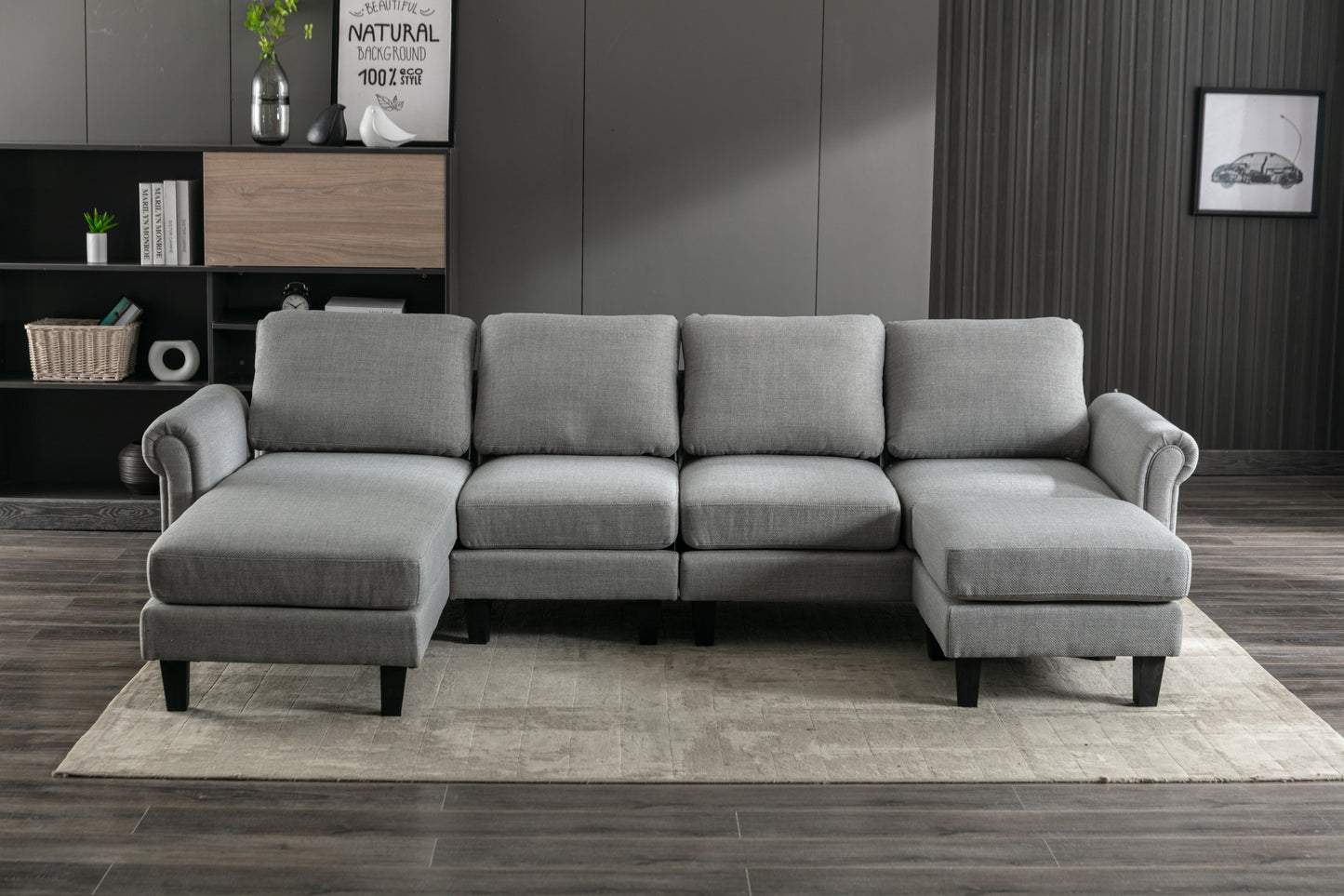 Accent your living room with the COOLMORE Sectional Sofa - Stylish, Comfortable, and Versatile: Available in Multiple Colors and Sizes!