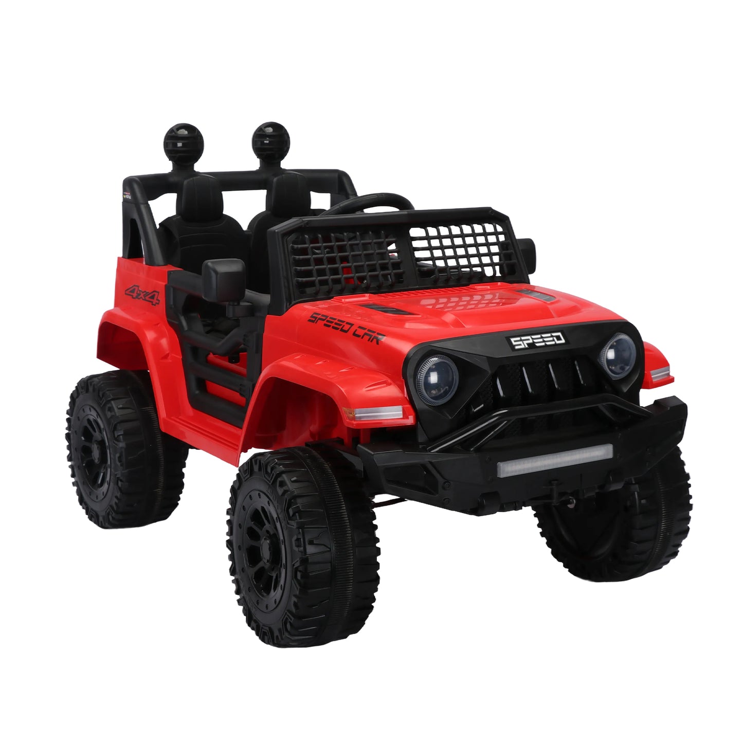 12V7A Kids Ride on Truck with Remote Control, Three-Speed Adjustable, Power Display, USB, MP3, Bluetooth, LED Light, Three-Point Safety Belt - Electric Car for Kids