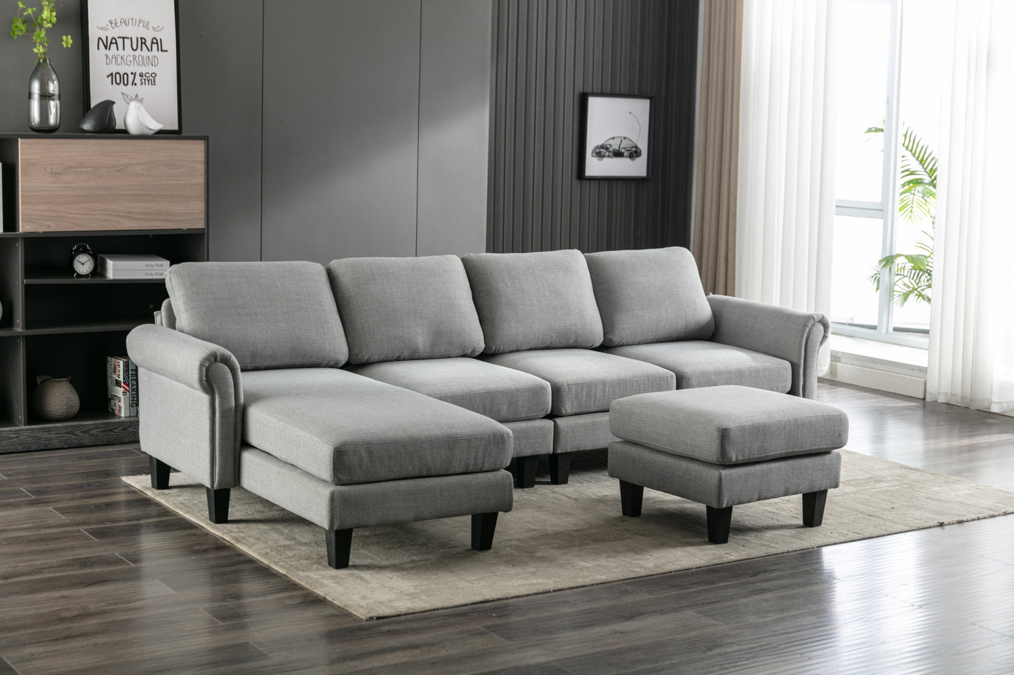 Accent your living room with the COOLMORE Sectional Sofa - Stylish, Comfortable, and Versatile: Available in Multiple Colors and Sizes!