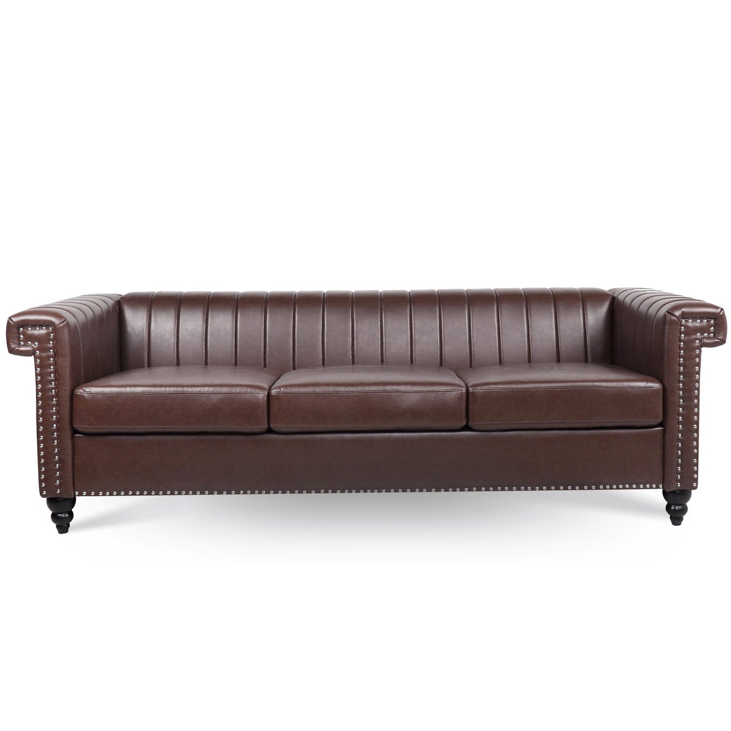 83.66" Traditional Square Arm Removable Cushion 3 Seater Sofa: Classic Style, Generous Width, Various Color Options