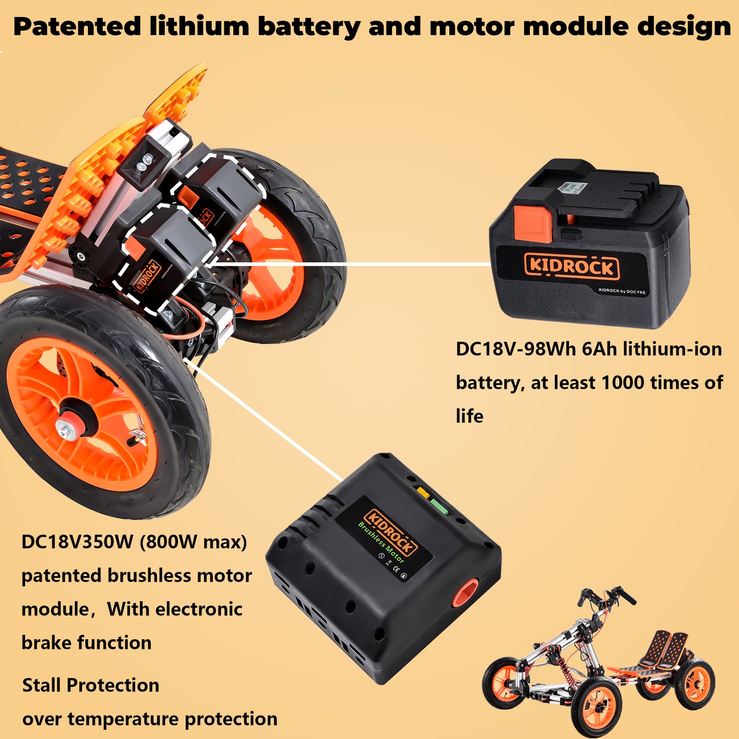 Modular Design High-Strength Material Electric Innovation Kart: Over 20 Assembly Methods, Ideal for Outdoor Sports & Parent-Child Interaction