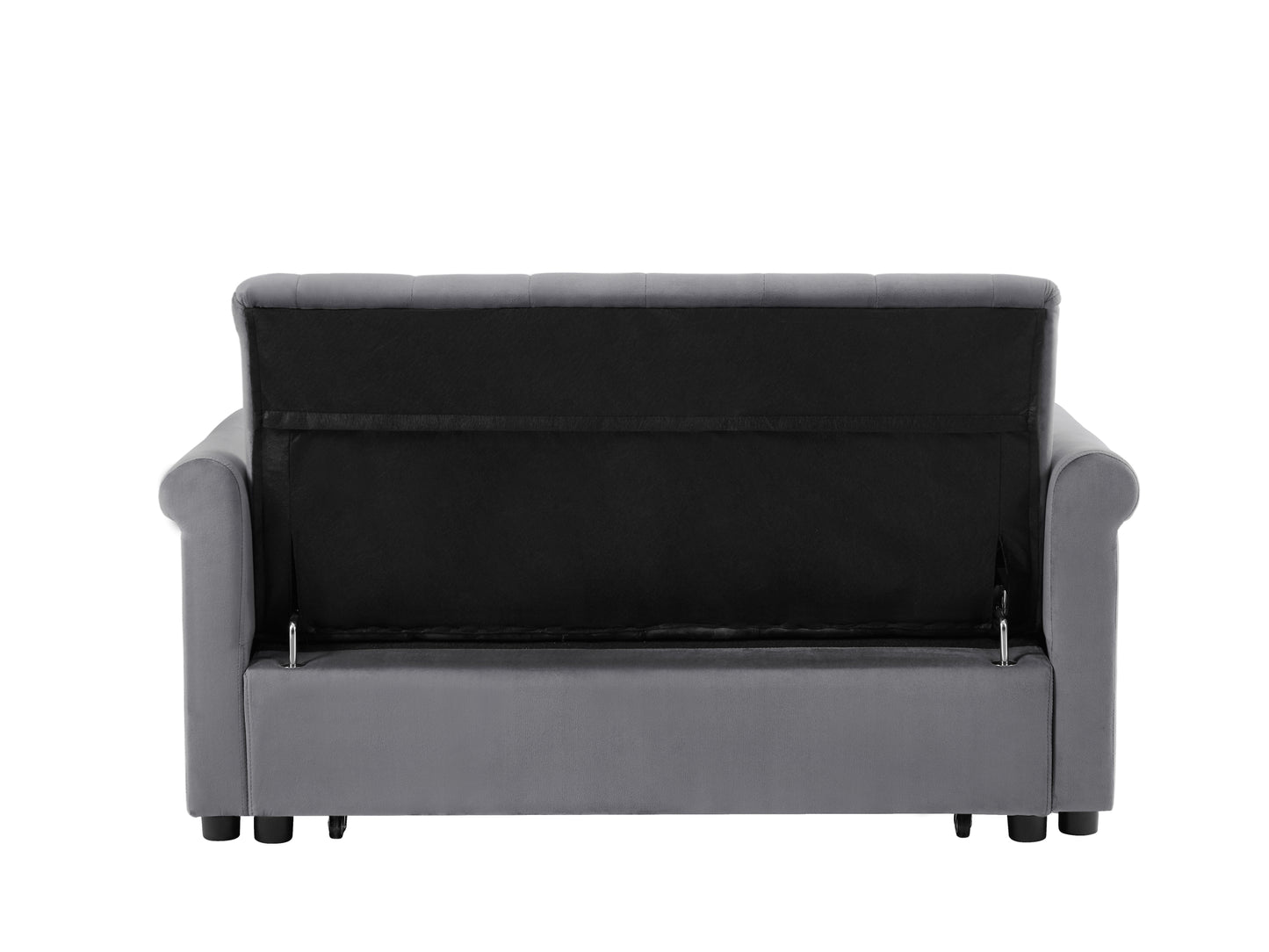 55" Modern Velvet Convertible Loveseat Sleeper Sofa Couch with Lumbar Pillows - Adjustable Pull-Out Bed, Removable Armrest - Nursery, Living Room, Apartment, Home Office - Shiny, Various Colors