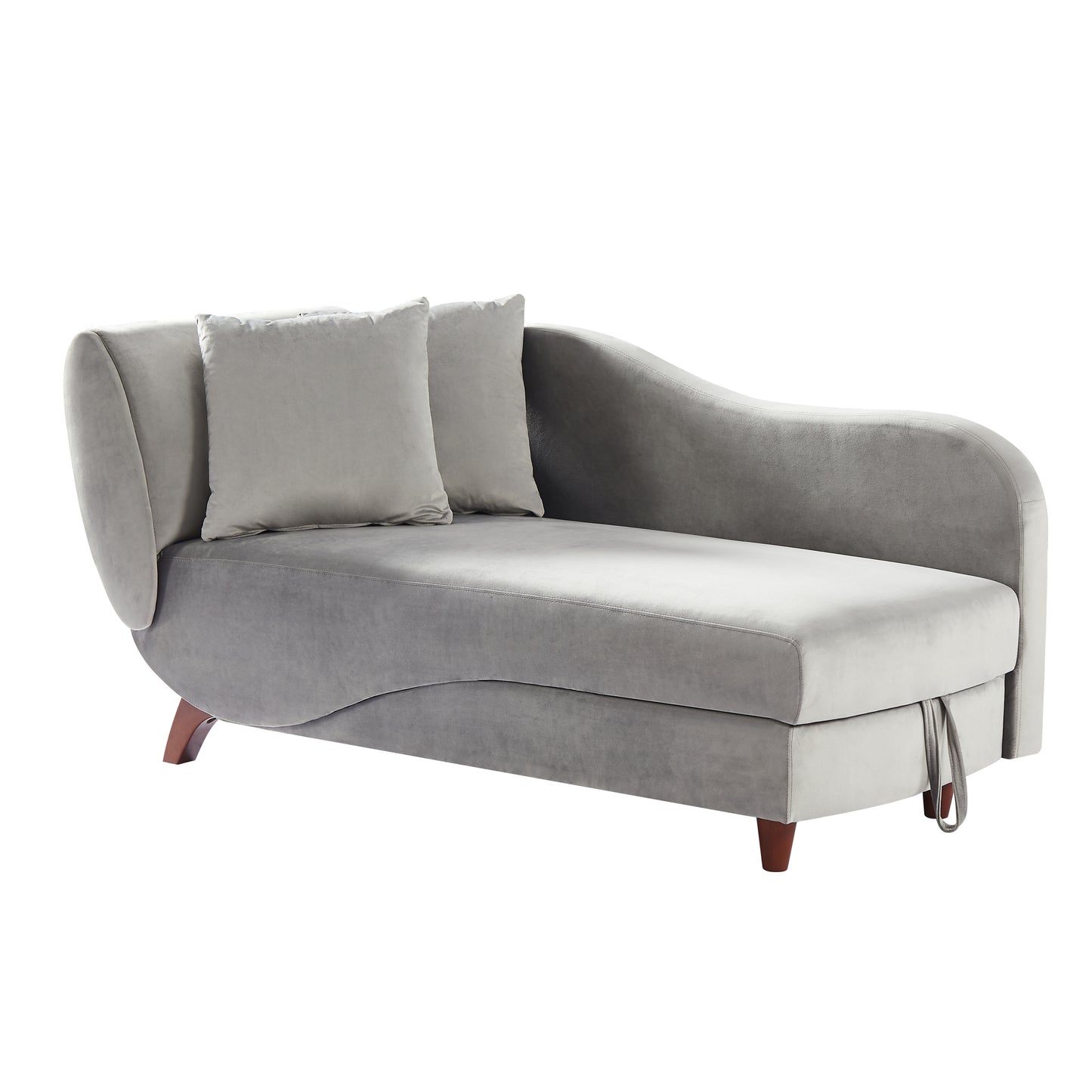 Artemax Chaise Lounge with Storage, Solid Wood Legs - Stylish and Functional Furniture for Comfortable Seating - Available in Various Colors and Sizes