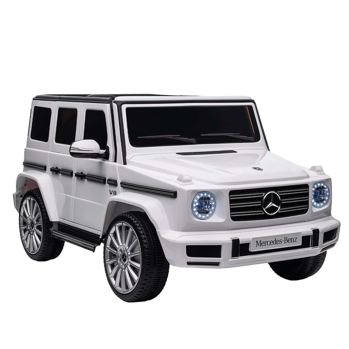 Licensed Mercedes-Benz G500 Kids Ride On Toy: 24V Electric Car w/ Parent Remote Control, 3-Speed Adjustable, Power Display, USB, MP3, Bluetooth, LED Light, Three-Point Safety Belt - Red or Black