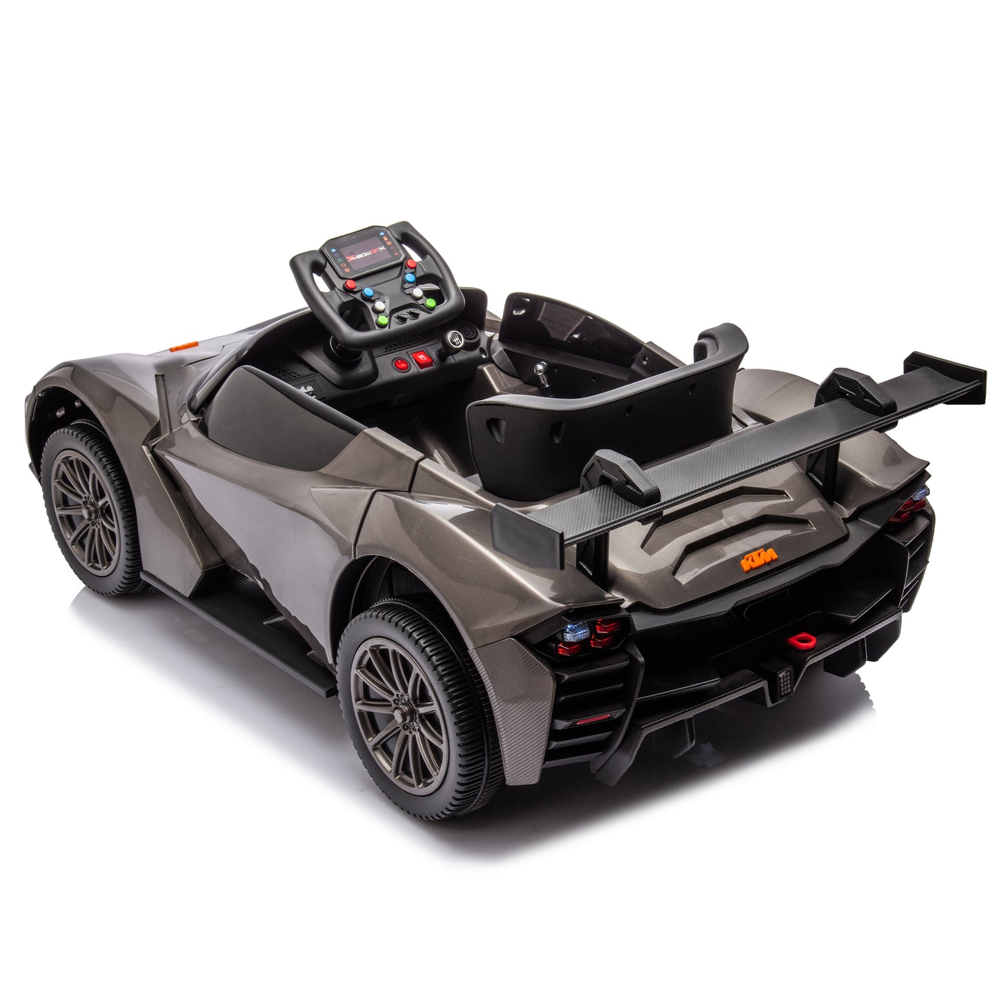 Licensed KTM X-Bow GTX 12V7A Kids Ride-On Car 2.4G W/Parents Remote Control - Electric Car for Kids, 3-Speed Adjustable, Power Display, USB, MP3, Bluetooth, LED Light, Two-Point Safety Belt - Black