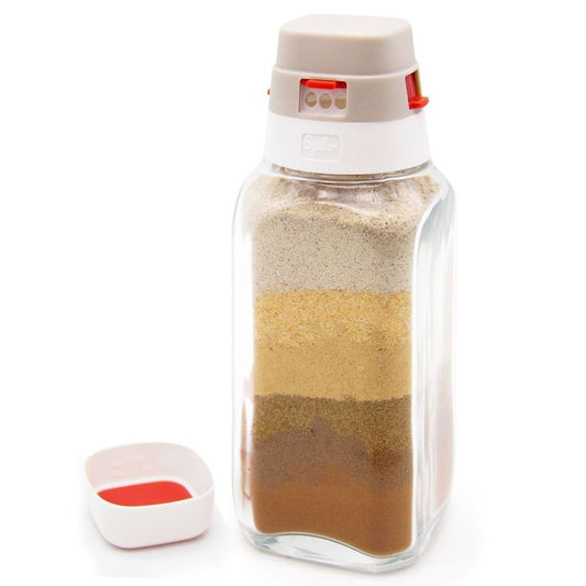 Multi-Spout Spice Jar with Measurement Cap - Convenient Storage for Multiple Spices, Easy Pouring and Accurate Measurements