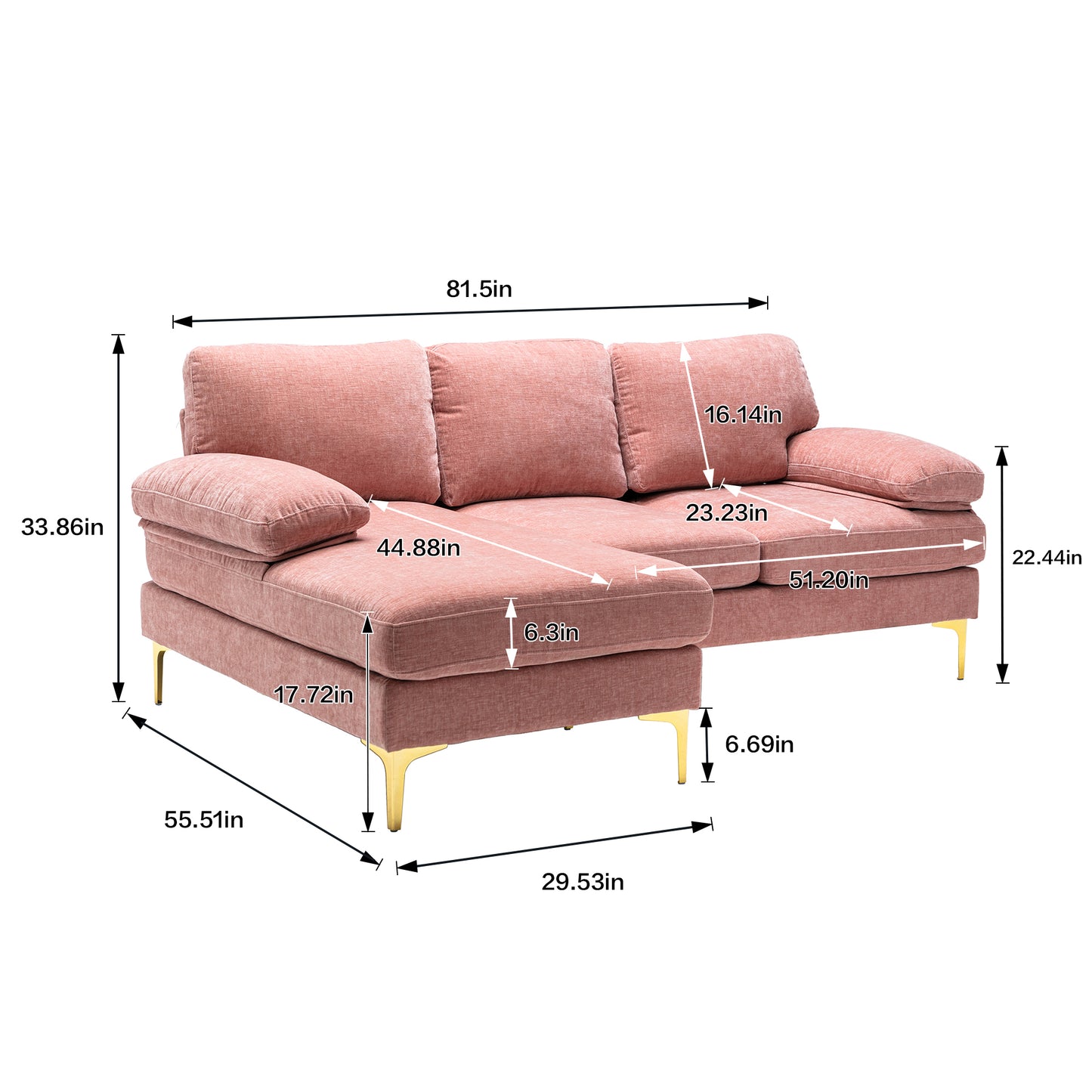 COOLMORE Accent Sofa: Modern Sectional Living Room Sofa with Stylish Design, Plush Cushions, and Multiple Color Options - Size Variants Available