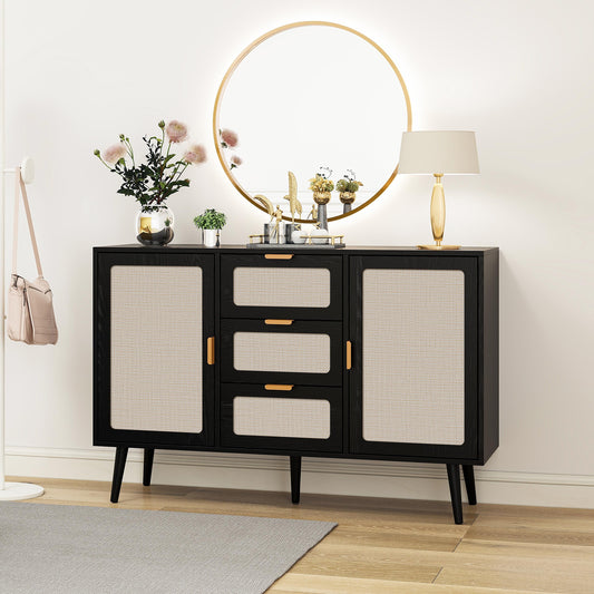 2 Door 3 Drawer Accent Storage Cabinet for Living Room Bedroom