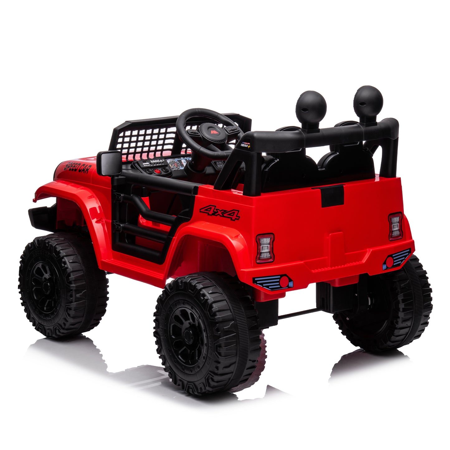 12V7A Kids Ride on Truck with Remote Control, Three-Speed Adjustable, Power Display, USB, MP3, Bluetooth, LED Light, Three-Point Safety Belt - Electric Car for Kids