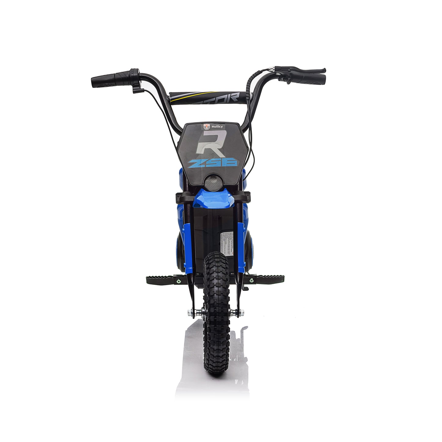 Kids Ride On 24V Electric Toy Motocross Motorcycle Dirt Bike - XXL Large, Age 8-12, Speeds up to 14.29MPH, Dual Suspension, Hand-Operated Dual Brakes, Twist Grip Throttle, Authentic Motocross Bike Geometry, Red & Blue.