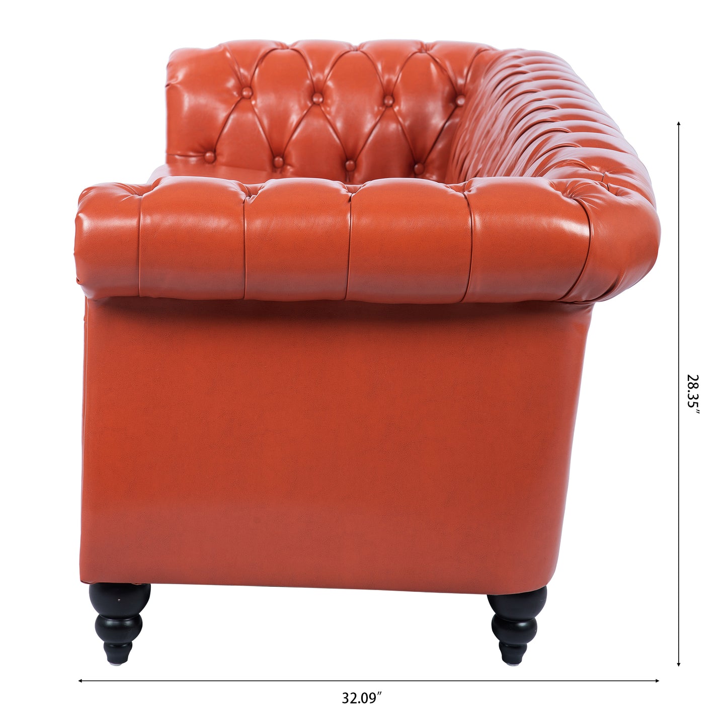 84.65" Rolled Arm Chesterfield 3 Seater Sofa: Classic Design, Luxurious Comfort, Multiple Colors and Sizes