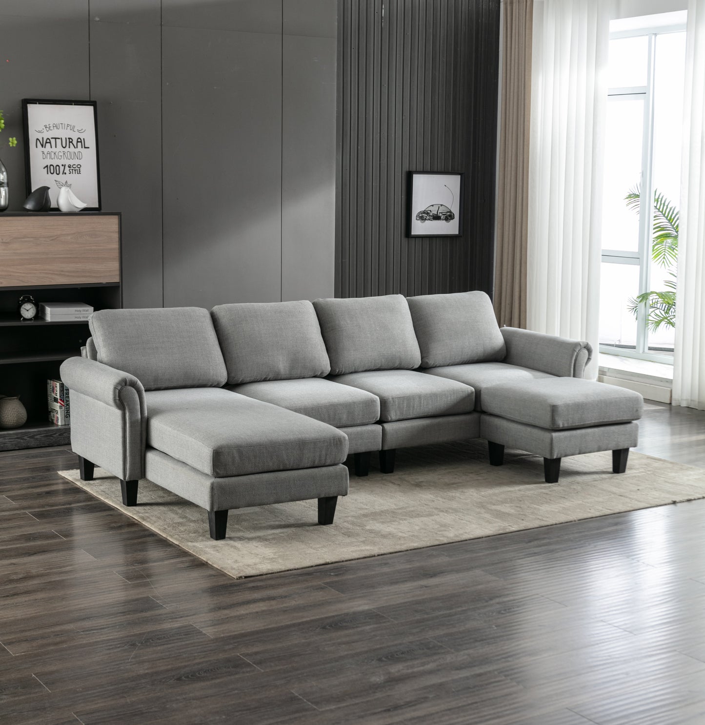 Accent your living room with the COOLMORE Sectional Sofa - Stylish, Comfortable, and Versatile: Available in Multiple Colors and Sizes!