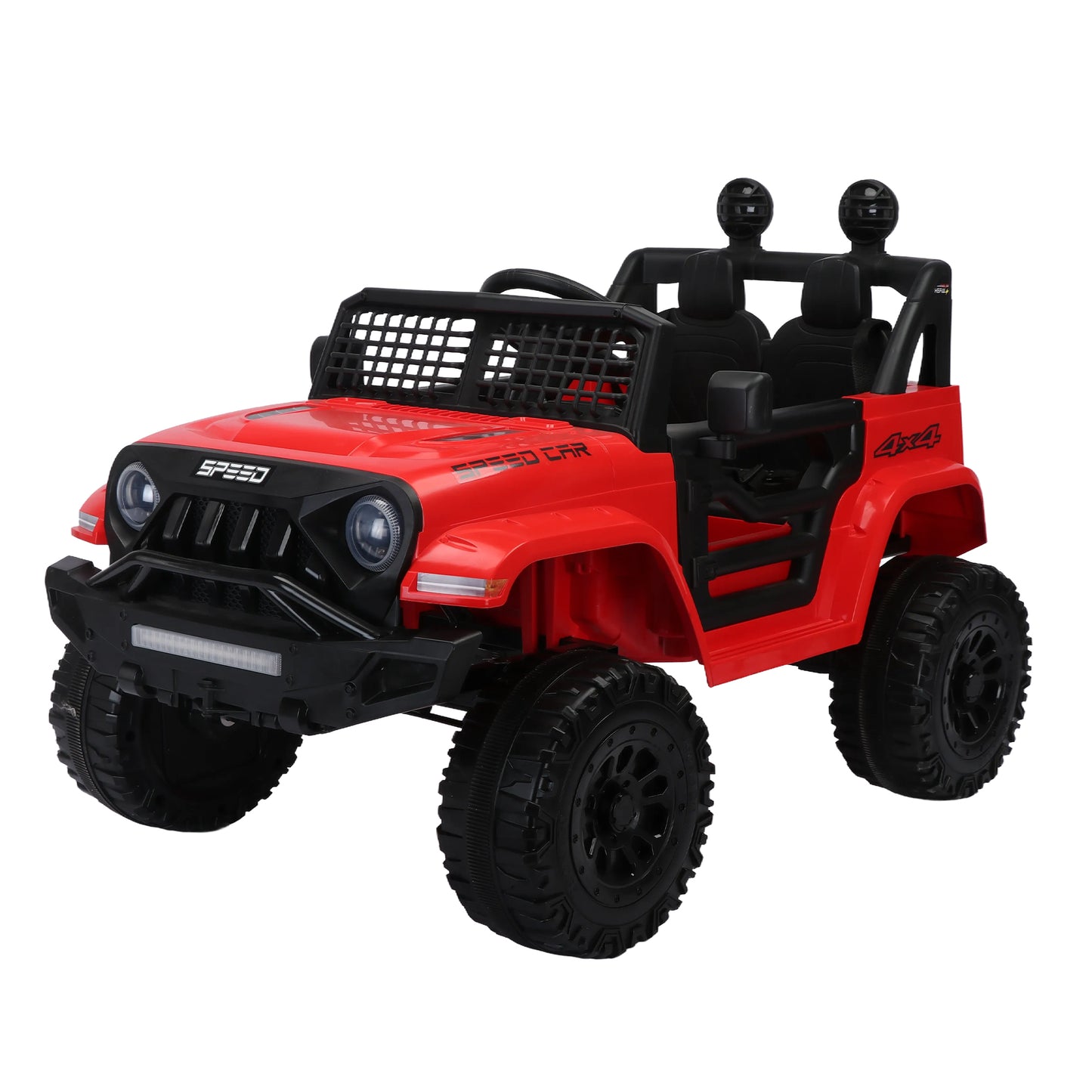 12V7A Kids Ride on Truck with Remote Control, Three-Speed Adjustable, Power Display, USB, MP3, Bluetooth, LED Light, Three-Point Safety Belt - Electric Car for Kids