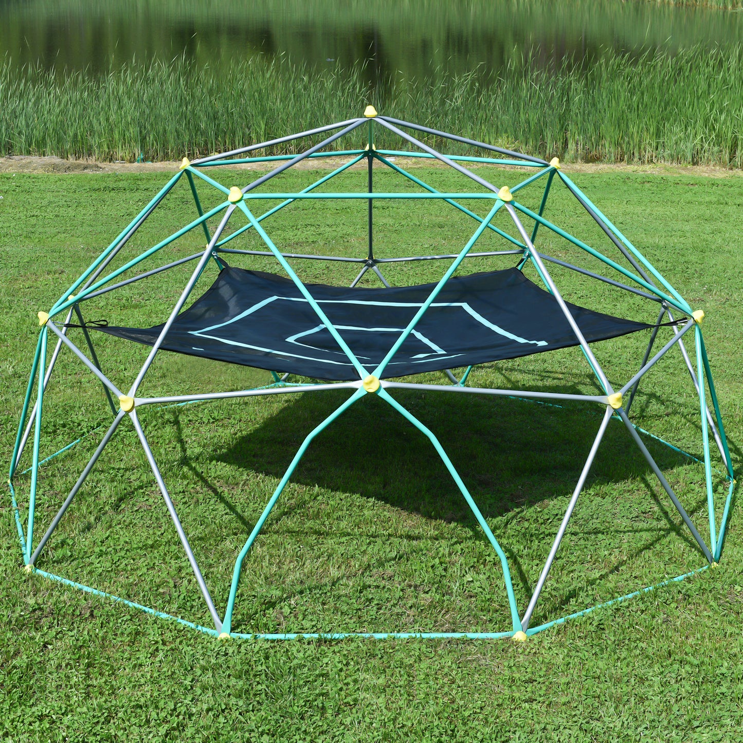 13ft Geometric Dome Climber Play Center: Kids Climbing Tower with Canopy, Rust & UV Resistant Steel Supporting 1000 LBS, Available in Multiple Sizes and Colors