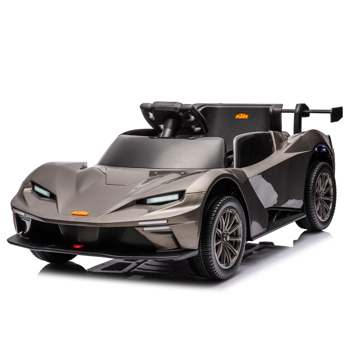 Licensed KTM X-Bow GTX 12V7A Kids Ride-On Car 2.4G W/Parents Remote Control - Electric Car for Kids, 3-Speed Adjustable, Power Display, USB, MP3, Bluetooth, LED Light, Two-Point Safety Belt - Black