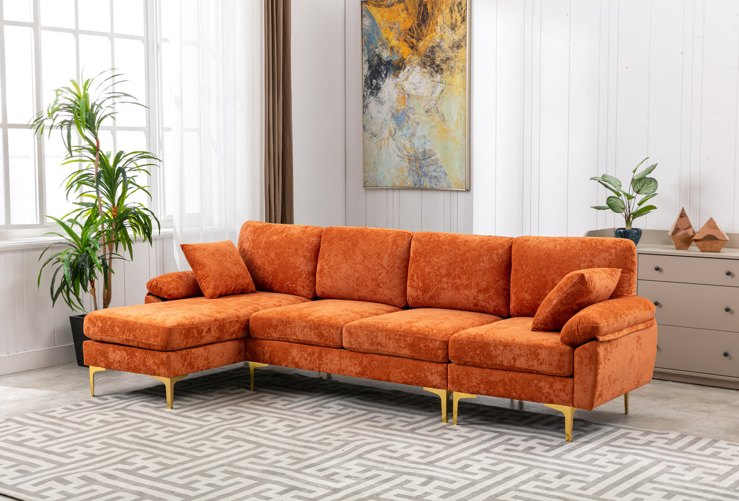 Accentuate Your Living Room with the COOLMORE Sectional Sofa - Elegant Design, Plush Comfort, Various Sizes and Colors Available