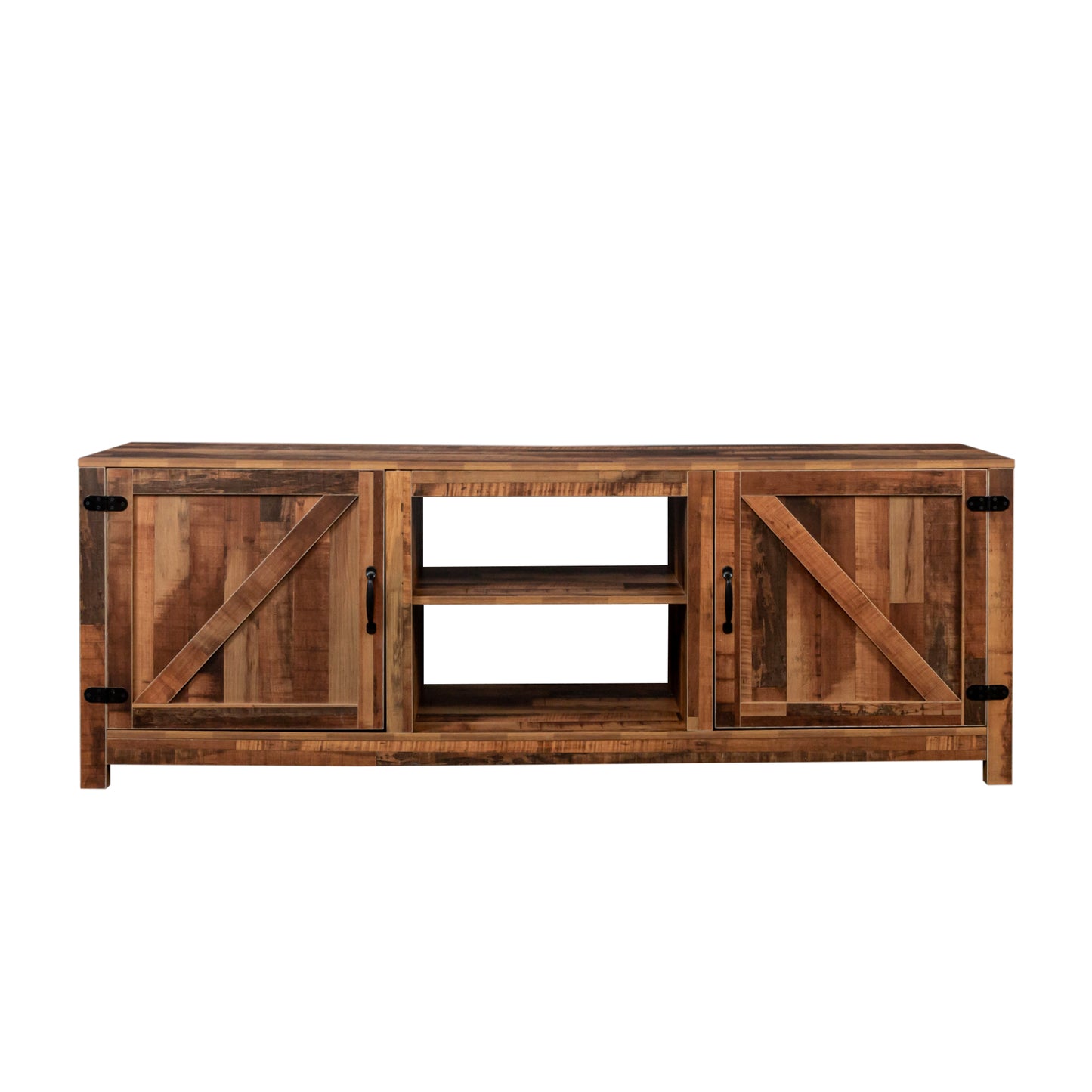 Farmhouse TV Stand,  Wood Entertainment Center Media Console with Storage