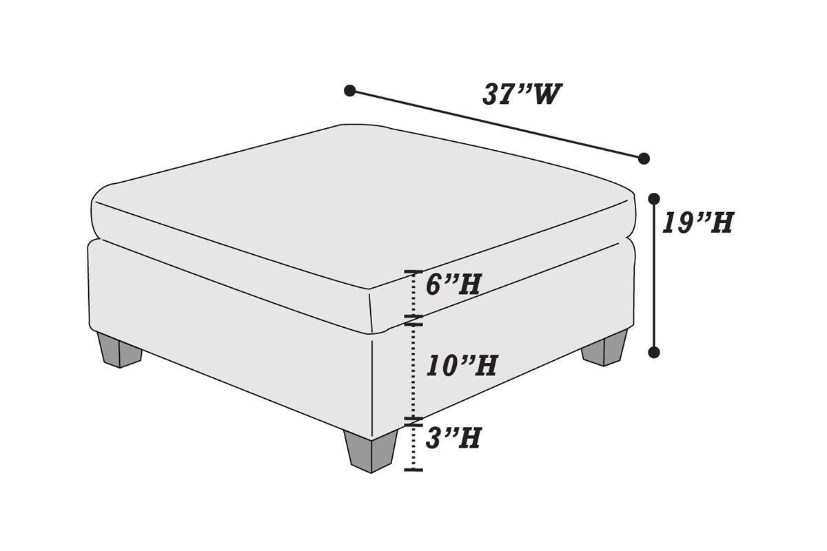 Grey Chenille Modular Sectional 6pc Set Corner L-Sectional Modern Couch 2x Corner Wedge 2x Armless Chairs and 2x Ottomans Plywood