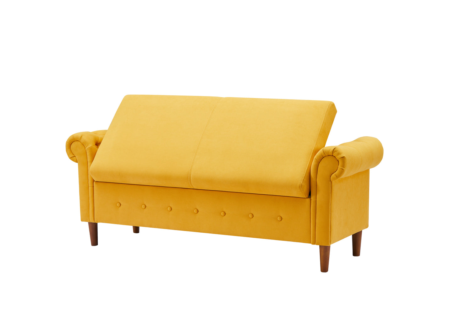 Yellow Multifunctional Storage Rectangular Sofa Stool: Versatile Furniture with Ample Storage Space, Vibrant Color, and Sleek Design