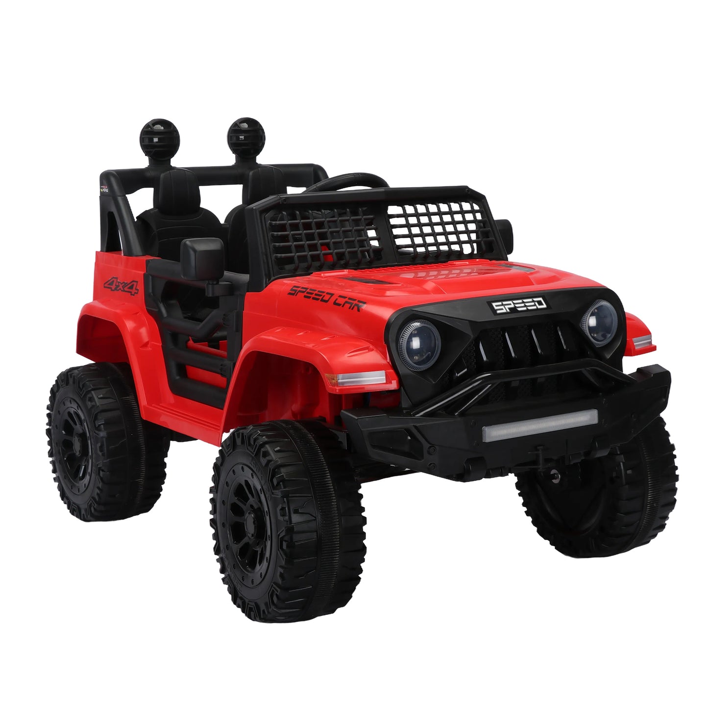 12V7A Kids Ride on Truck with Remote Control, Three-Speed Adjustable, Power Display, USB, MP3, Bluetooth, LED Light, Three-Point Safety Belt - Electric Car for Kids