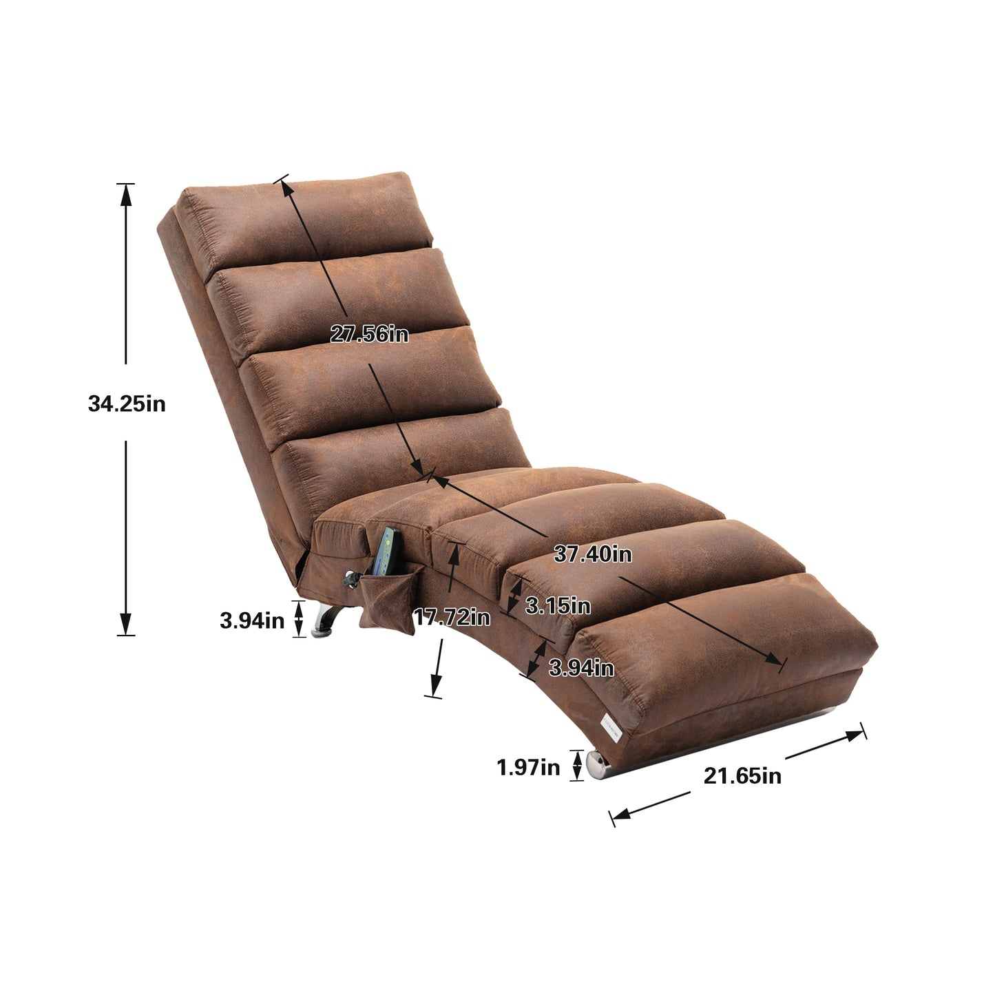 Linen Chaise Lounge Indoor Chair: Modern Long Lounger for Office or Living Room, Coolmore - Various Colors & Sizes