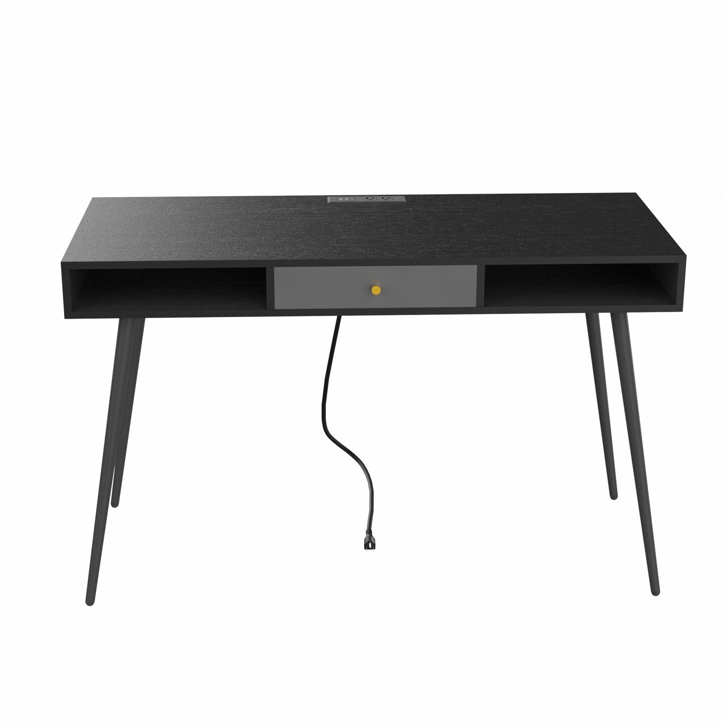 Computer Desk with USB Ports and Power Outlet Modern Writing Study Desk with Drawers