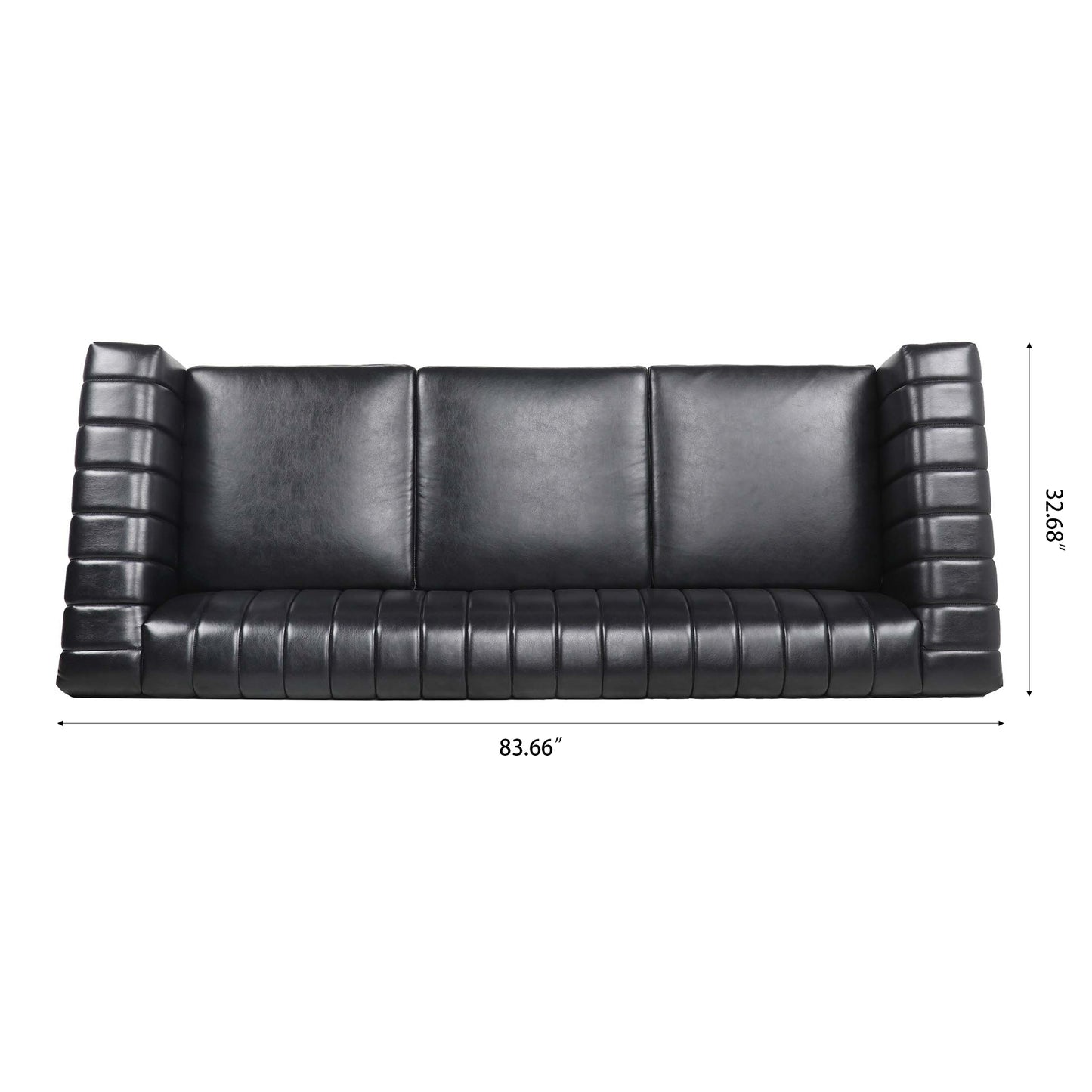 83.66" Traditional Square Arm Removable Cushion 3-Seater Sofa - Classic Design, Ample Seating, Multiple Color Options