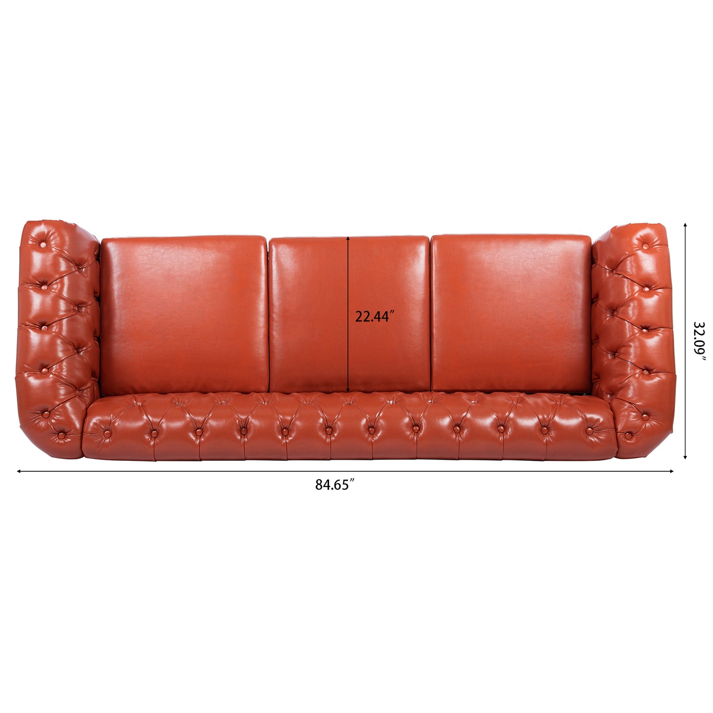 84.65" Rolled Arm Chesterfield 3 Seater Sofa: Classic Design, Luxurious Comfort, Multiple Colors and Sizes