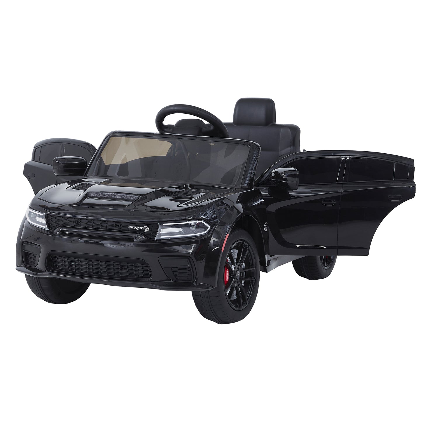 12V Licensed DODGE Charger Ride-On Car with Parental Remote Control - Electric Vehicle for Kids with Adjustable Speeds, Power Display, USB, MP3, Bluetooth, LED Lights, and Four-Wheel Suspension