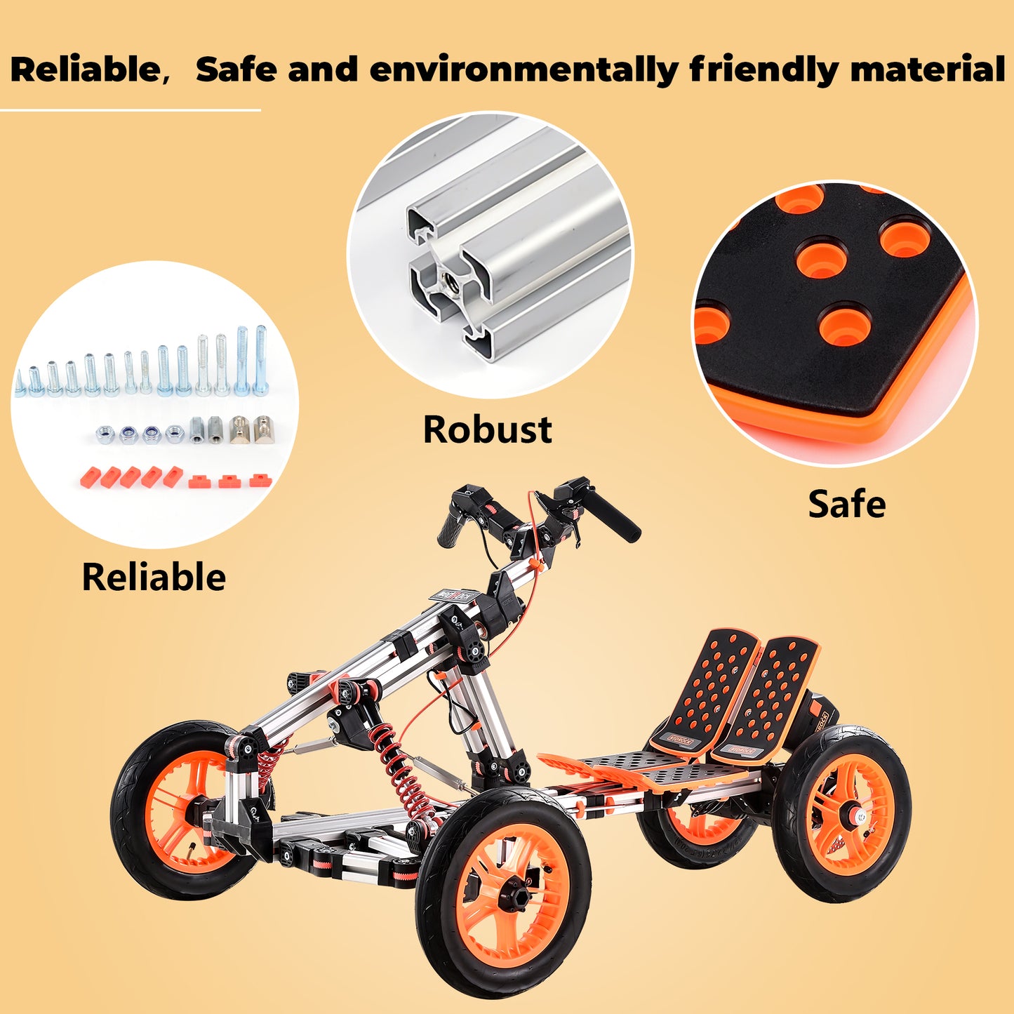 Modular Design High-Strength Material Electric Innovation Kart: Over 20 Assembly Methods, Ideal for Outdoor Sports & Parent-Child Interaction