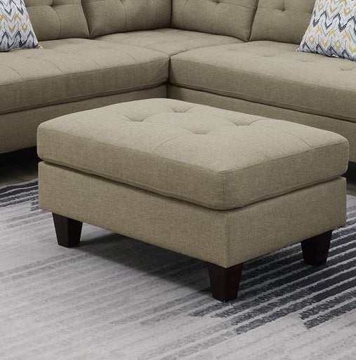 Beige Polyfiber 3pc Sectional Sofa Ottoman: Tufted Loveseat Couch - Living Room Furniture, Stylish & Comfortable, Multiple Configurations, Perfect for Small Spaces - 220 Letters