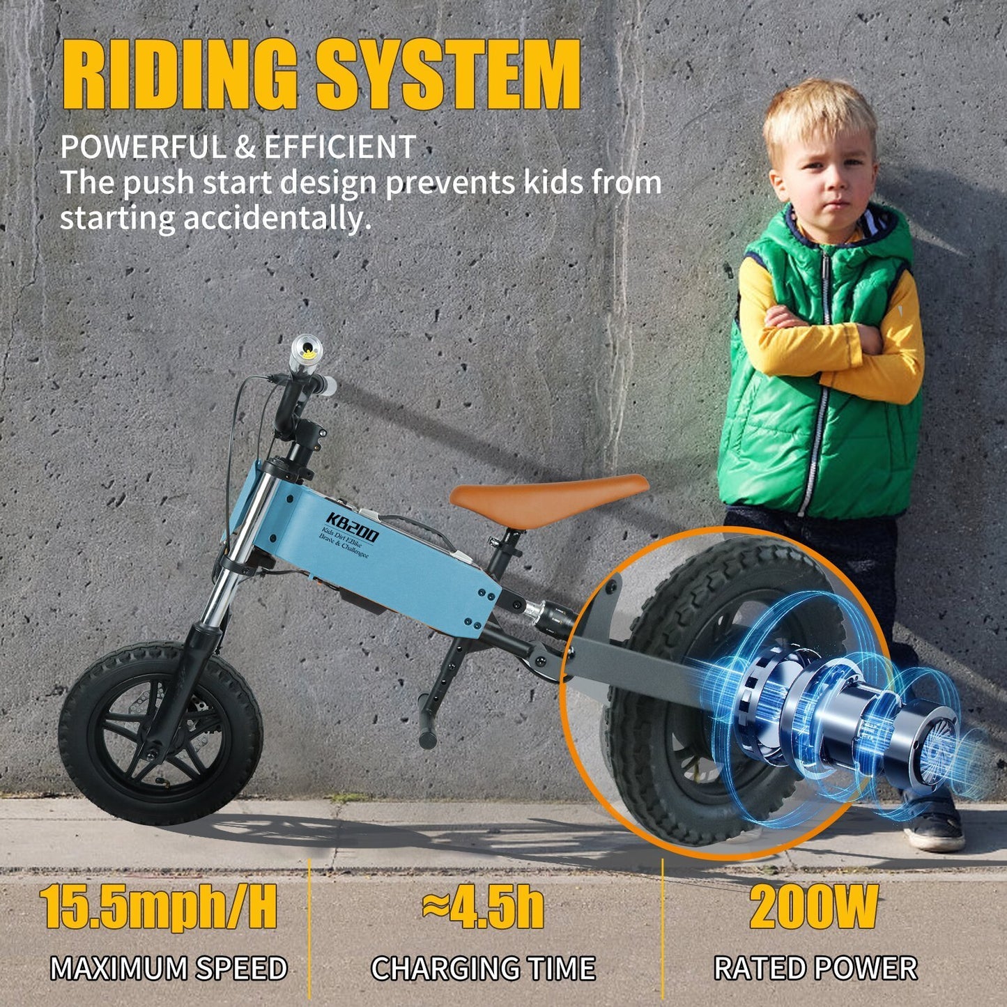 Children's Outdoor Off-Road Electric Bicycle: Durable, Safe, and Adventure-Ready, Perfect for Young Explorers - Available in Various Colors and Sizes