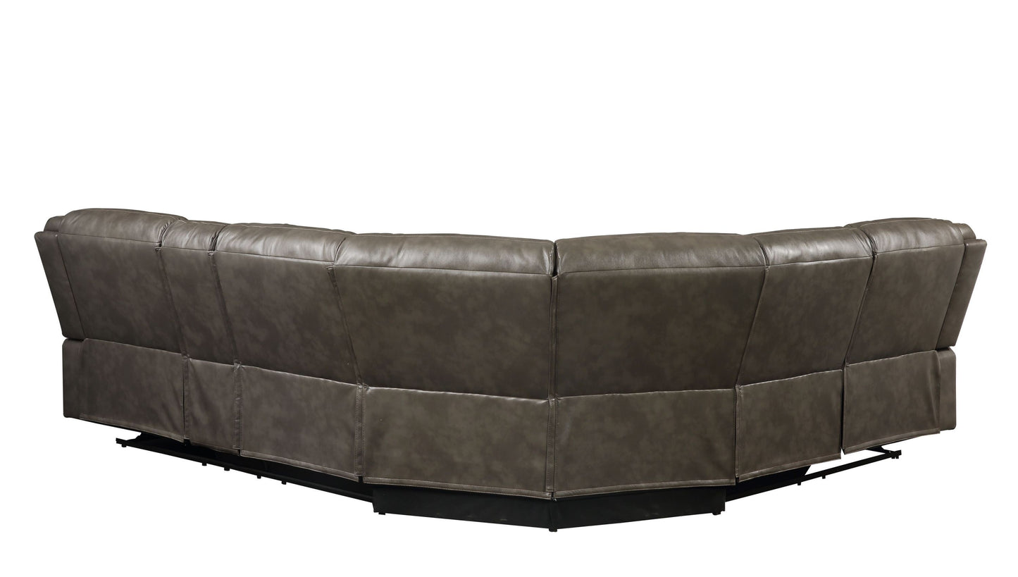 Tavin Sectional Sofa in Taupe Leather-Aire Match: Motion, Comfort, and Style for Your Living Space (52540)