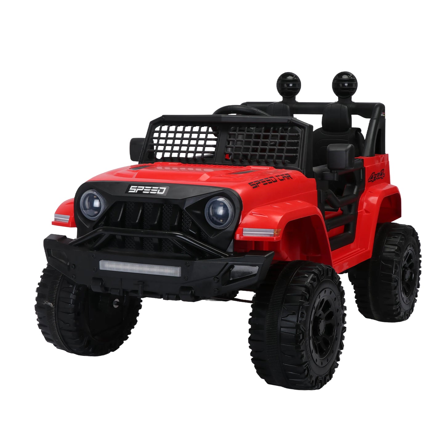 12V7A Kids Ride on Truck with Remote Control, Three-Speed Adjustable, Power Display, USB, MP3, Bluetooth, LED Light, Three-Point Safety Belt - Electric Car for Kids