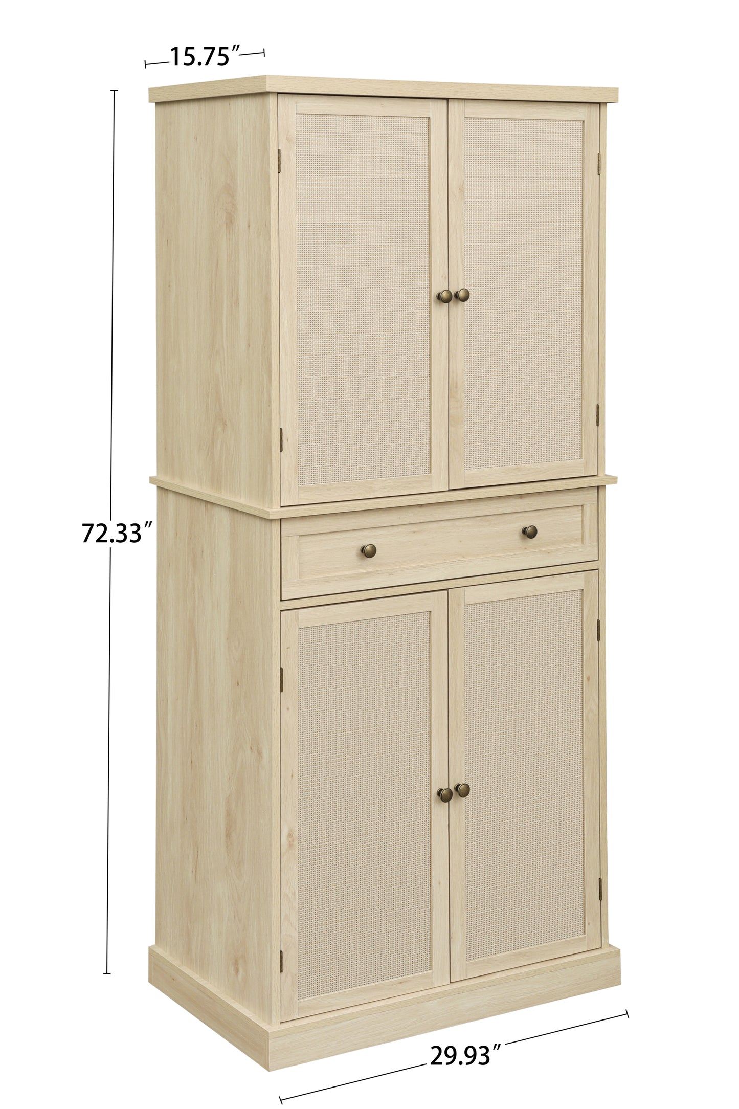 4 Door Adjustable Shelves Cabinet with 1 Drawer Storage Cabinet