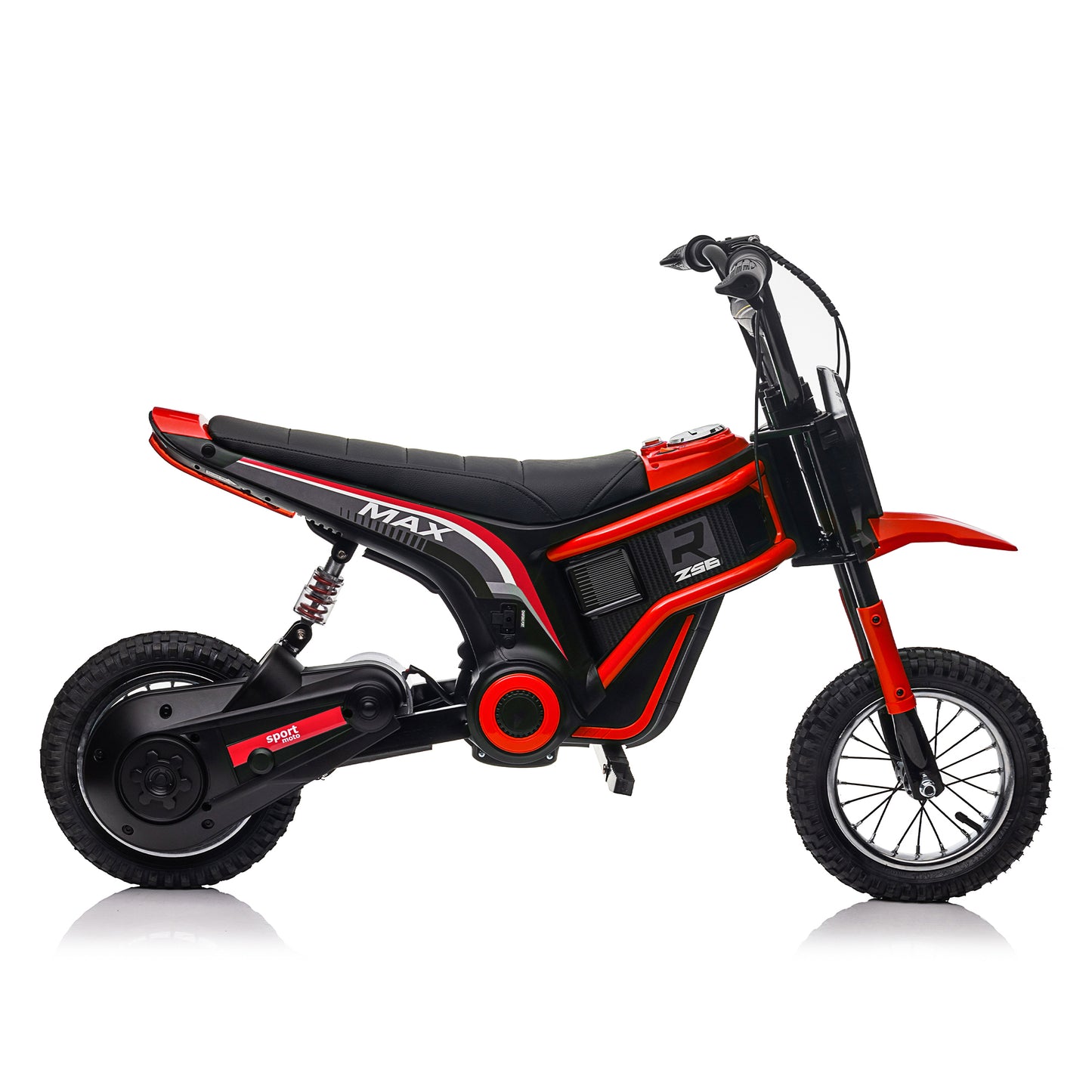 Kids Ride On 24V Electric Toy Motocross Motorcycle Dirt Bike - XXL, Age 8-12, Speeds up to 14.29MPH, Dual Suspension, Hand-Operated Dual Brakes, Twist Grip Throttle, Authentic Motocross Bike Geometry, Black