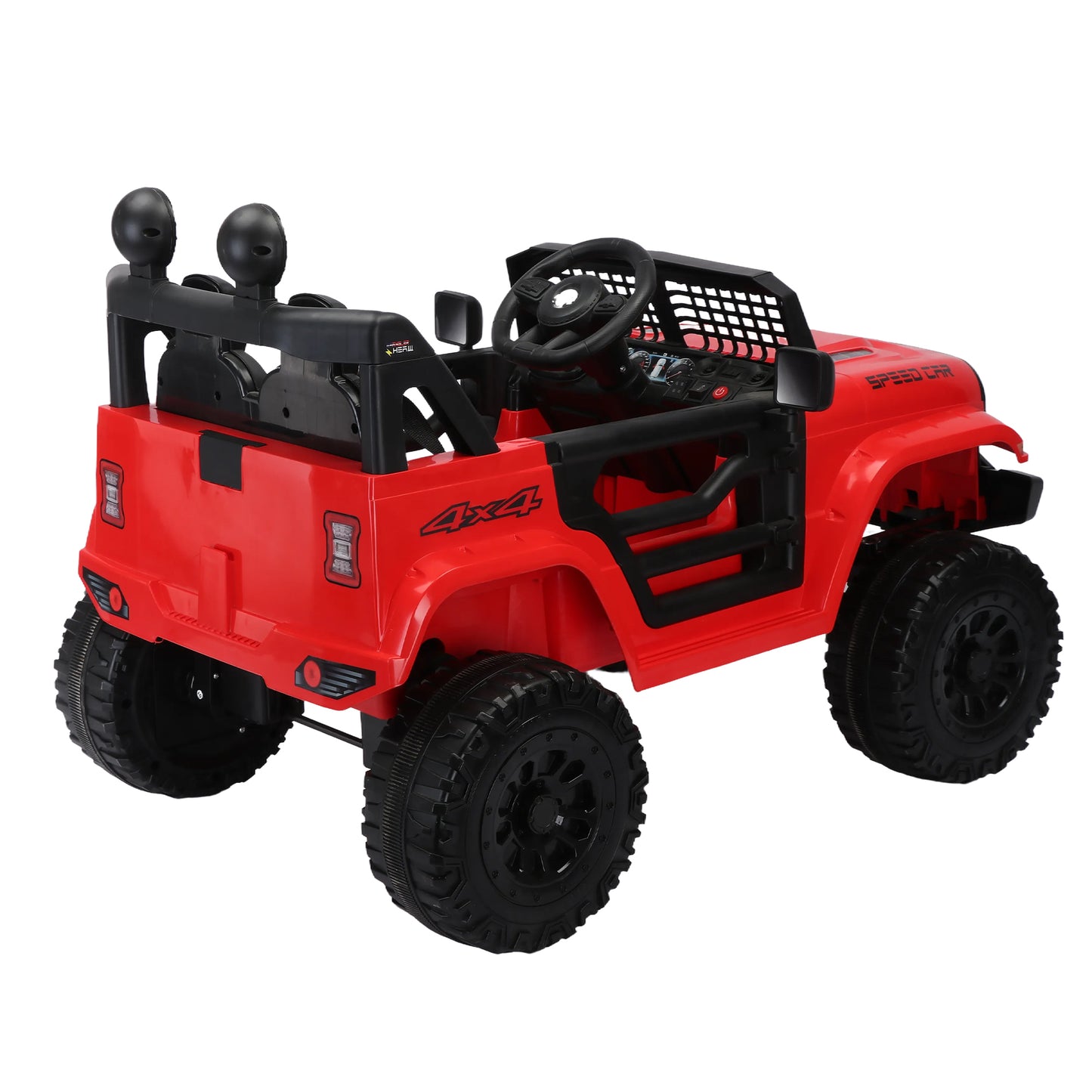 12V7A Kids Ride on Truck with Remote Control, Three-Speed Adjustable, Power Display, USB, MP3, Bluetooth, LED Light, Three-Point Safety Belt - Electric Car for Kids