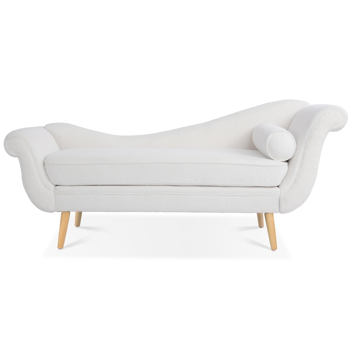 Chaise Lounge with Scroll Arms - Elegant and Comfortable Furniture Piece in Various Sizes and Colors