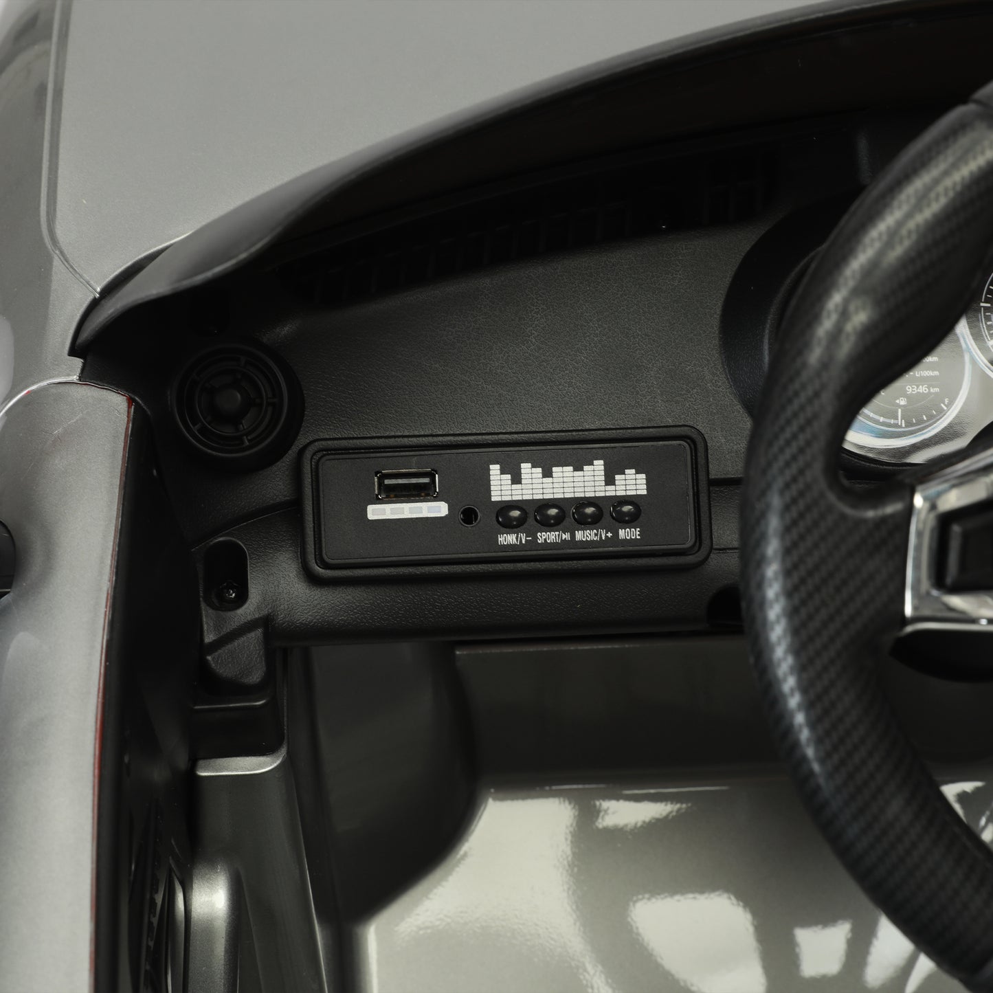 Licensed MAZDA MX-5 RF 12V Kids Ride On Car - Remote Control, Three Speeds, Power Display, USB, MP3, Bluetooth, LED Light, Safety Belt, Painting - Red