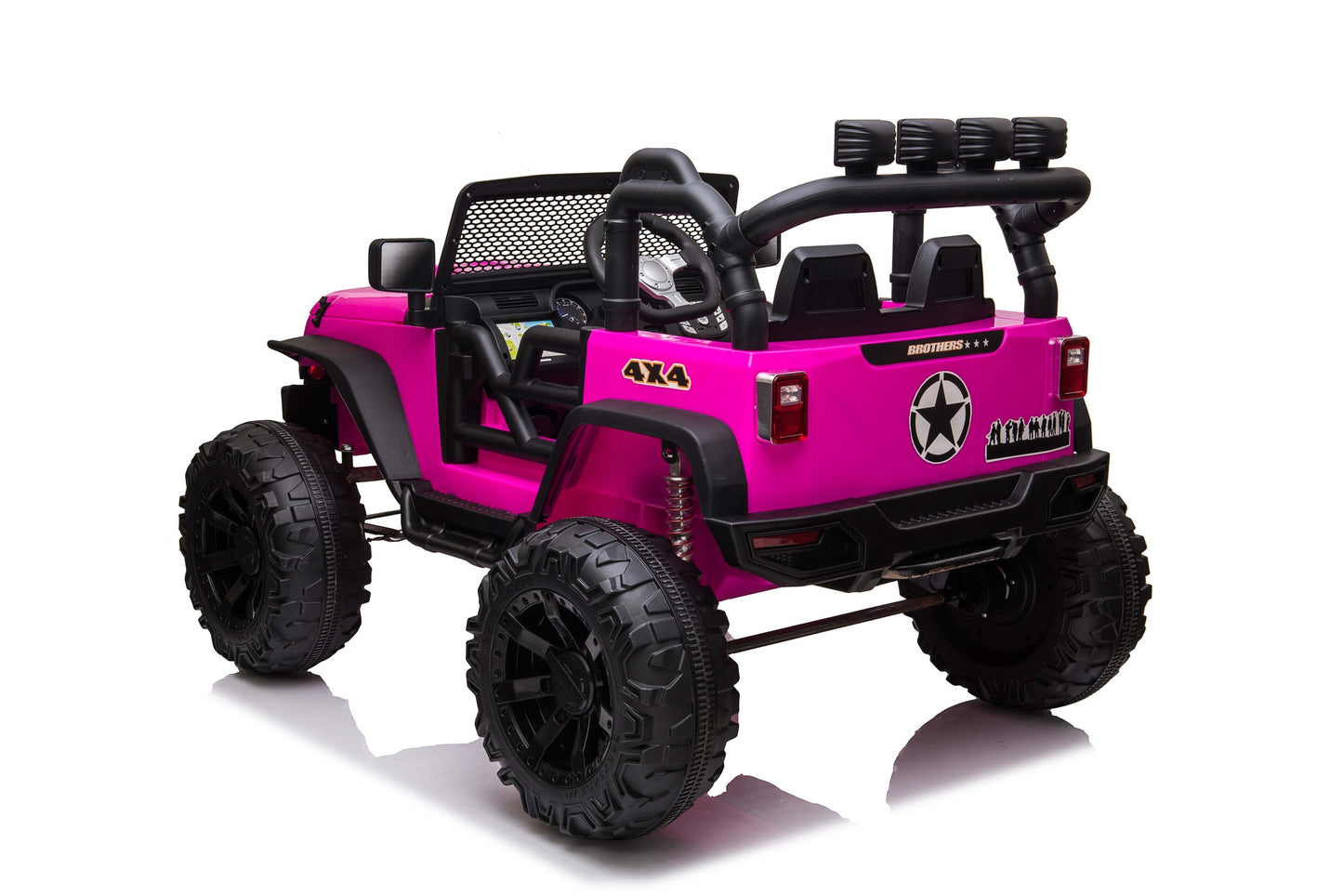 24V JEEP Double Drive Children Ride-on Car | Parent Remote Control, Electron Assisted Steering Wheel, Foot Pedal, LED Lights, Music Board with USB/Bluetooth/MP3/Volum | 200W*2 12V9AH*2 Battery