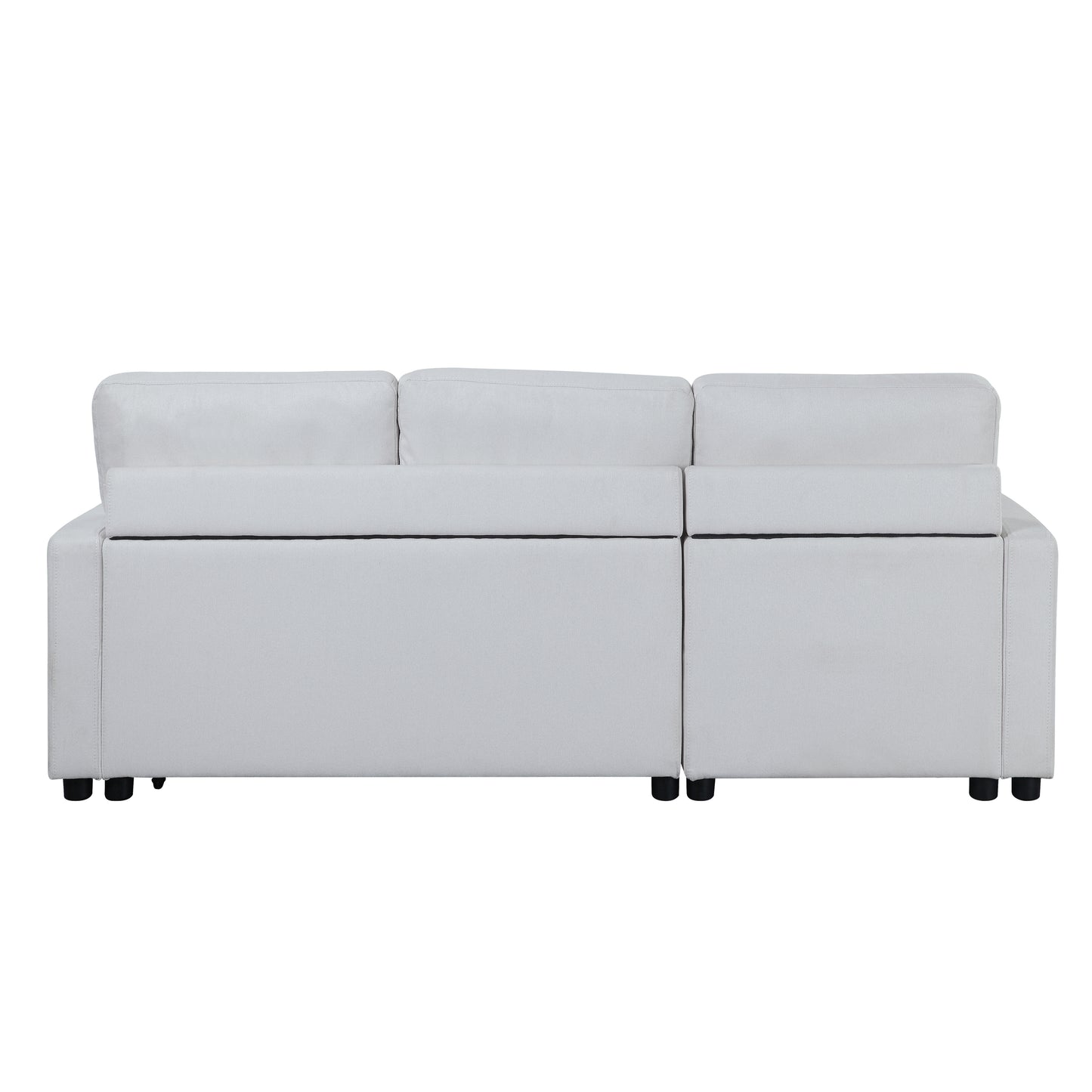 ACME Sleeper Sectional Sofa w/Storage, White Fabric - Comfortable & Stylish LV00971