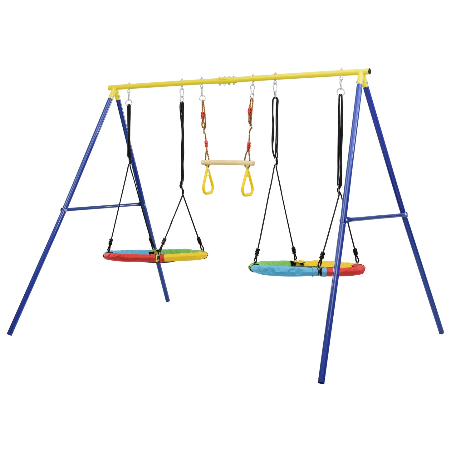 Outdoor Toddler Saucer Swing Set for Backyard, Playground Tree Swing Sets with Steel Frames, Disc Tree Swing Playset - Durable, Safe, and Fun Swing for Kids - Available in Various Sizes and Colors