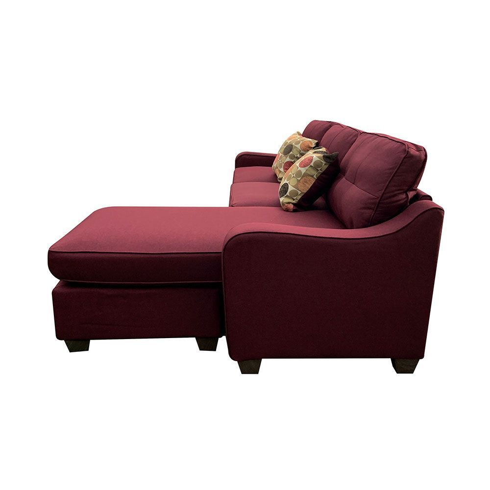 Cleavon II Sectional Sofa & Pillows in Red Linen - Comfortable Seating with Elegant Design - Ideal for Living Rooms, Lounges, and Offices - Includes 2 Matching Pillows - 53740