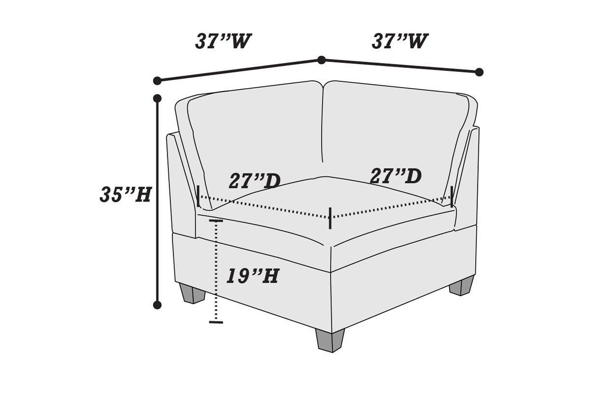 Grey Chenille Modular Sectional 6pc Set Corner L-Sectional Modern Couch 2x Corner Wedge 2x Armless Chairs and 2x Ottomans Plywood