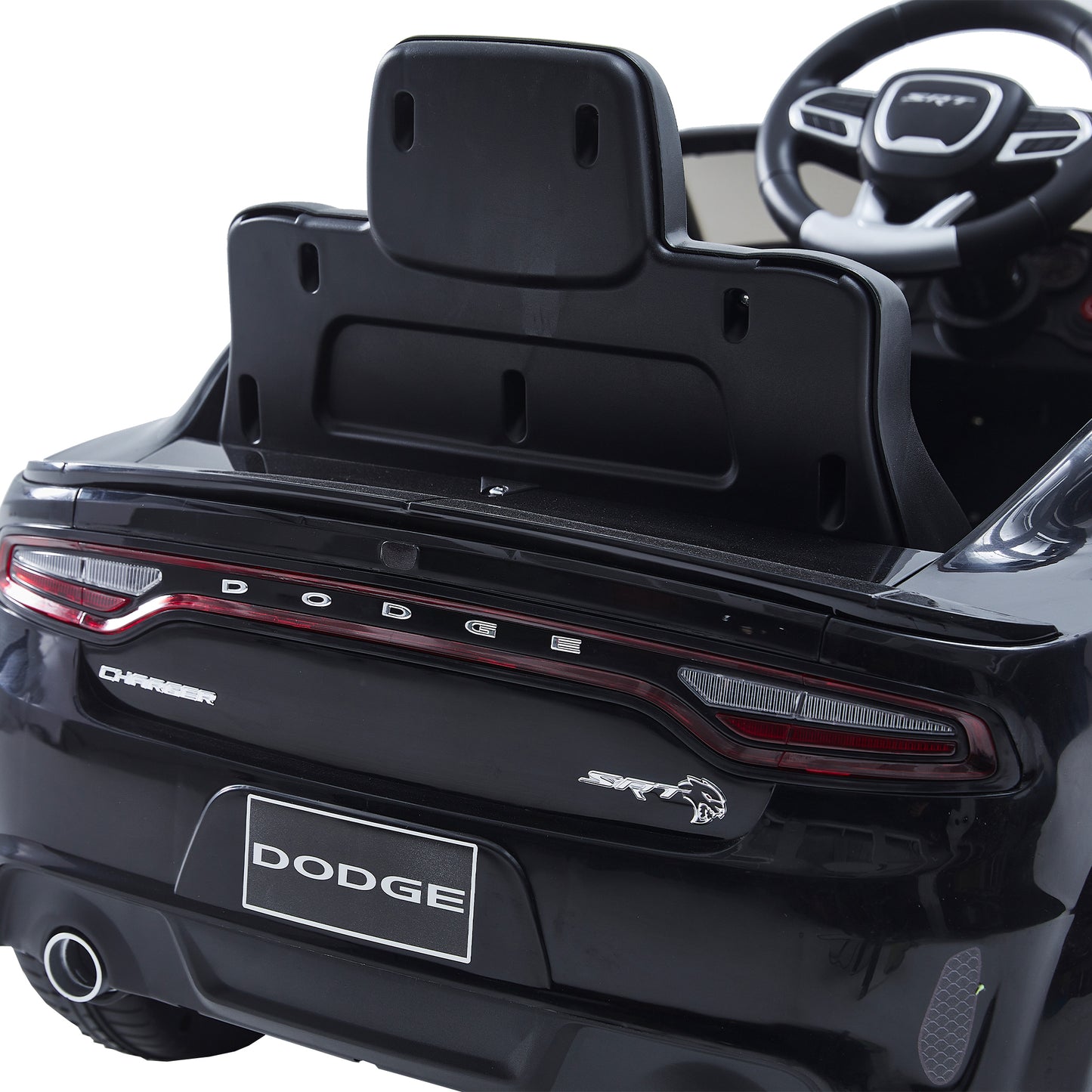 12V Licensed DODGE Charger Ride-On Car with Parental Remote Control - Electric Vehicle for Kids with Adjustable Speeds, Power Display, USB, MP3, Bluetooth, LED Lights, and Four-Wheel Suspension