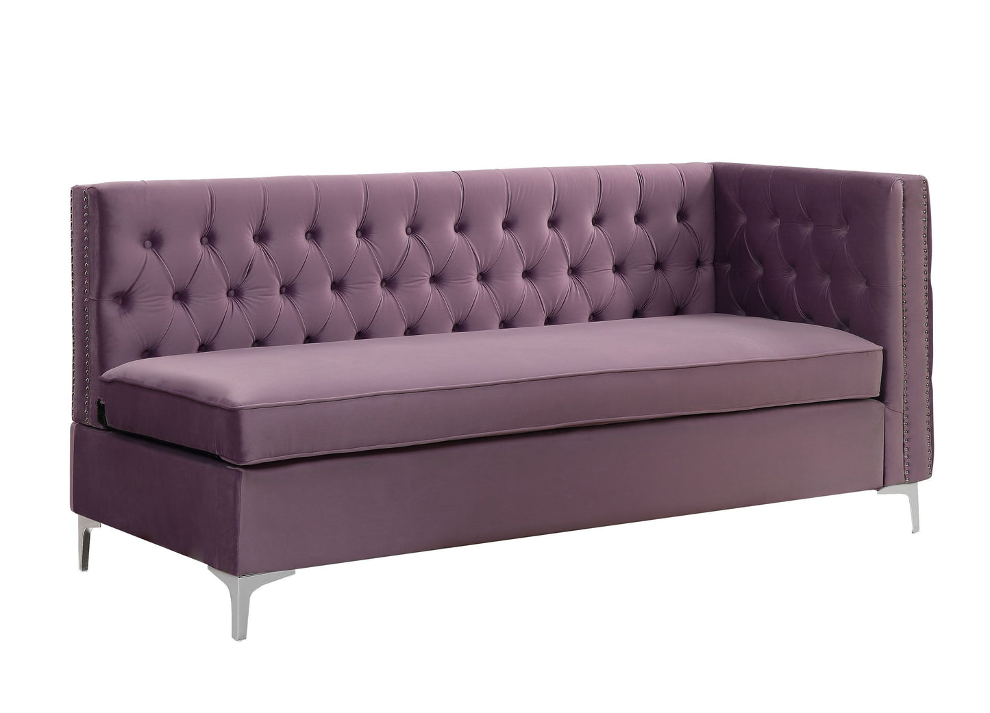 ACME Rhett Sectional Sofa: Purple Velvet, Luxurious and Spacious 55500