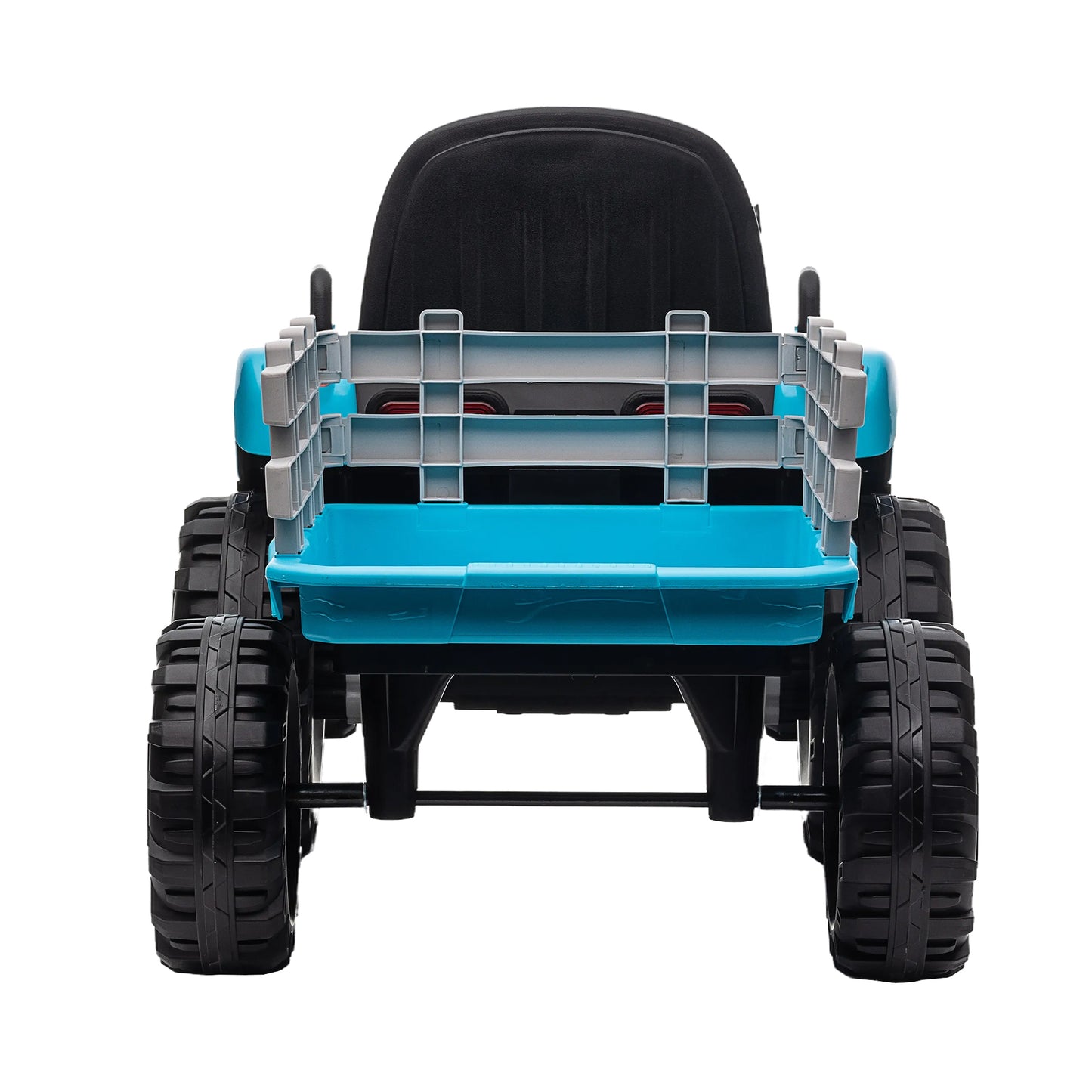 12V Battery Powered Ride on Tractor with Trailer for Kids | Remote Control | 3-Speed Adjustable | Power Display | USB, MP3, Bluetooth | LED Light | Two-Point Safety Belt | Blue