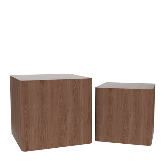 MDF Nesting Table/Side Table/Coffee Table/End Table for Multiple Spaces - Set of 2: Walnut - Stylish & Versatile Furniture for Living Room, Office, Bedroom