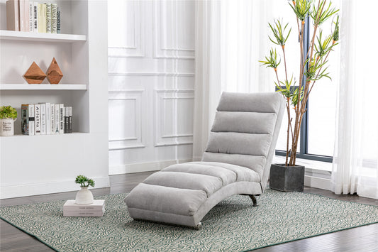 Linen Chaise Lounge Indoor Chair, Modern Long Lounger for Office or Living Room - COOLMORE